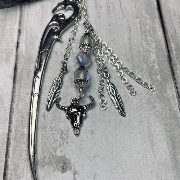 Artisan Moonstone Boho Hand Crafted Hairpin - Picture 7 of 14
